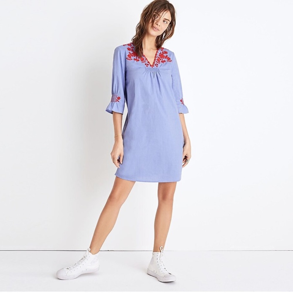 Madewell Embroidered Breeze Dress Sz S